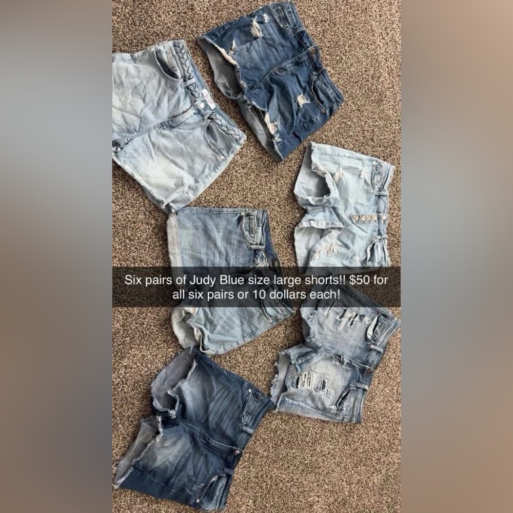 Judy Blue Light and Dark Blue Denim Shorts Set